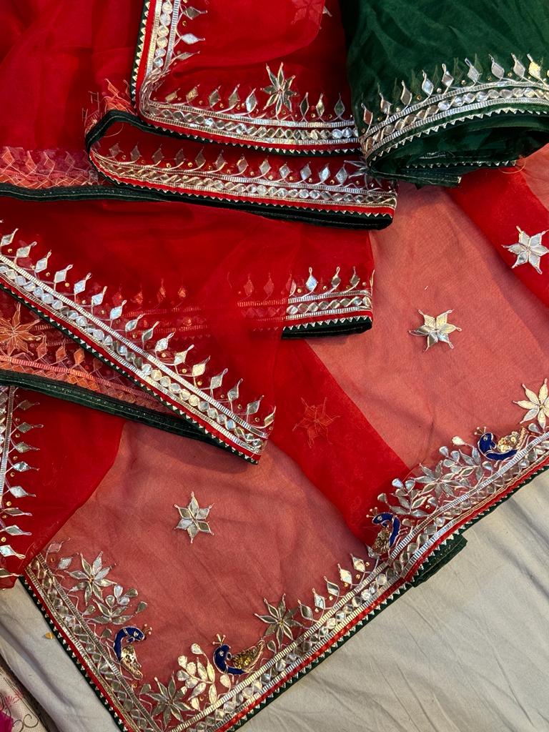 Rajasthani Traditional Pure Organza Chiffon Saree