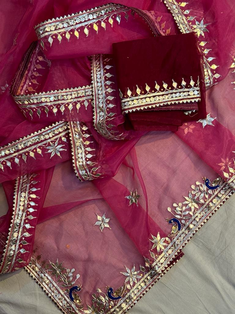 Rajasthani Traditional Pure Organza Chiffon Saree
