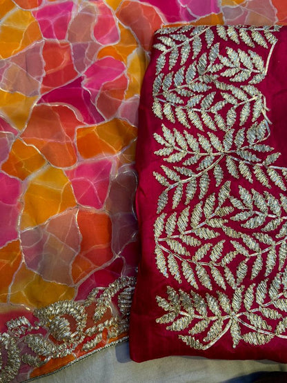 Rajasthani Traditional Pure Georgette Chiffon Saree