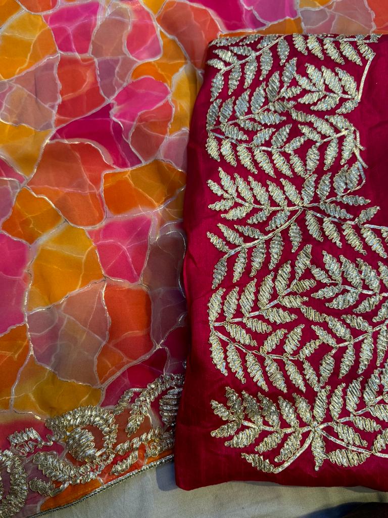 Rajasthani Traditional Pure Georgette Chiffon Saree