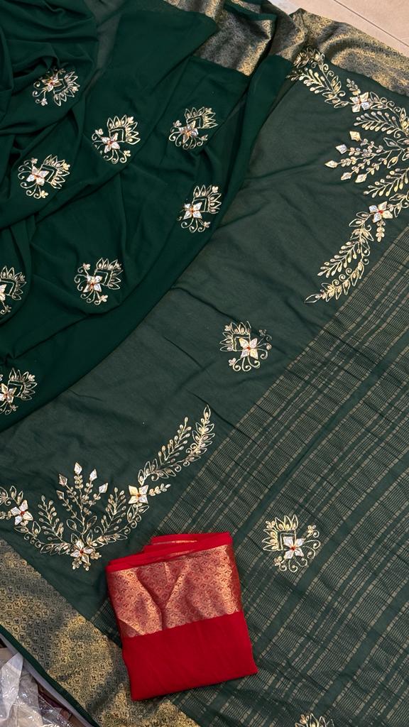 Rajasthani Traditional Pure Georgette Chiffon Saree