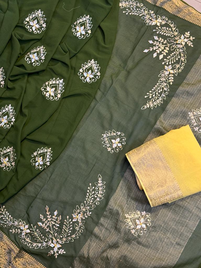 Rajasthani Traditional Pure Georgette Chiffon Saree