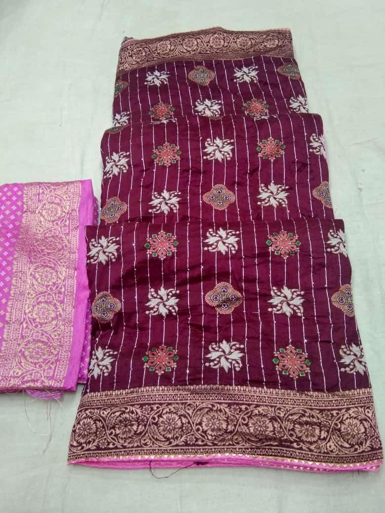 Beautiful Designer Pure Russian Rich Palu Banarasi Dola Silk