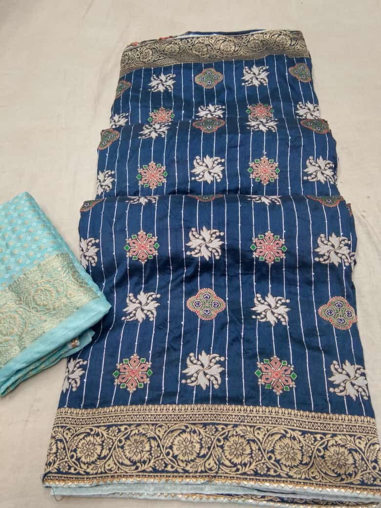 Beautiful Designer Pure Russian Rich Palu Banarasi Dola Silk