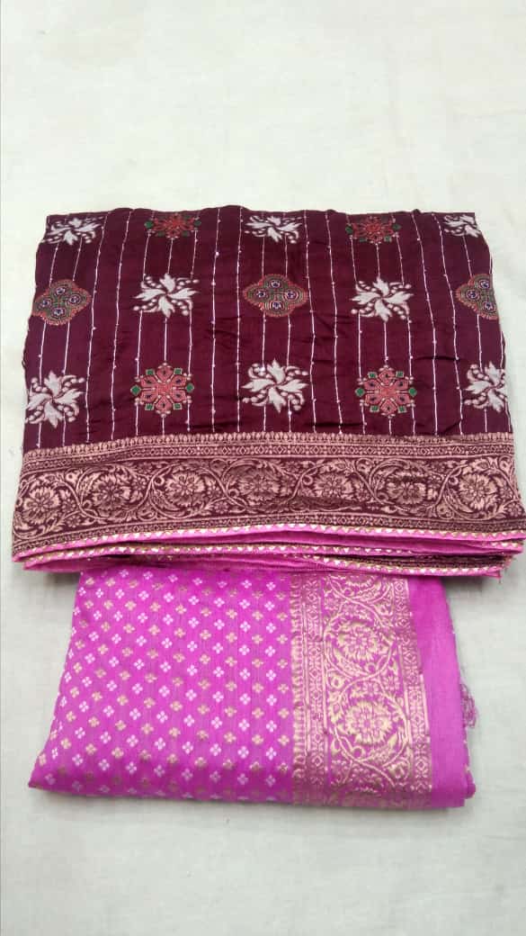 Beautiful Designer Pure Russian Rich Palu Banarasi Dola Silk