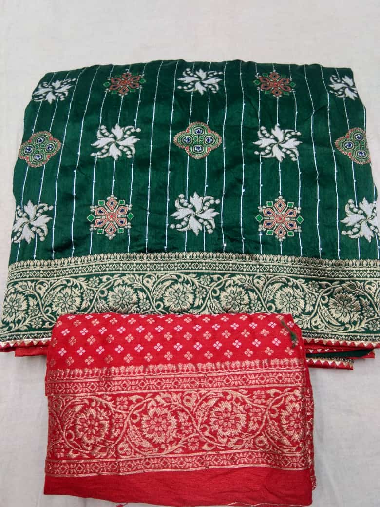 Beautiful Designer Pure Russian Rich Palu Banarasi Dola Silk