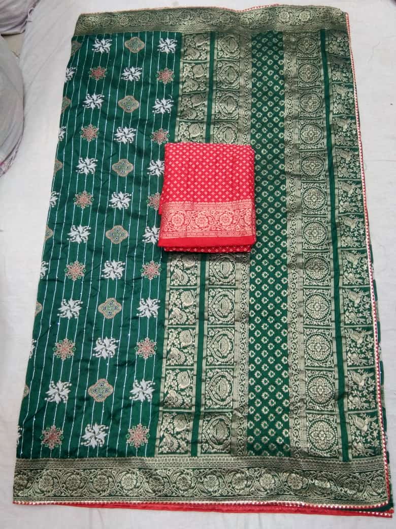 Beautiful Designer Pure Russian Rich Palu Banarasi Dola Silk