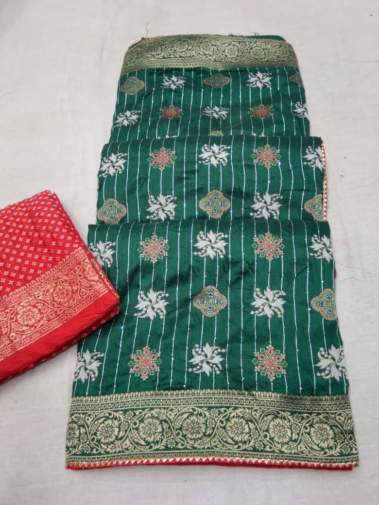 Beautiful Designer Pure Russian Rich Palu Banarasi Dola Silk