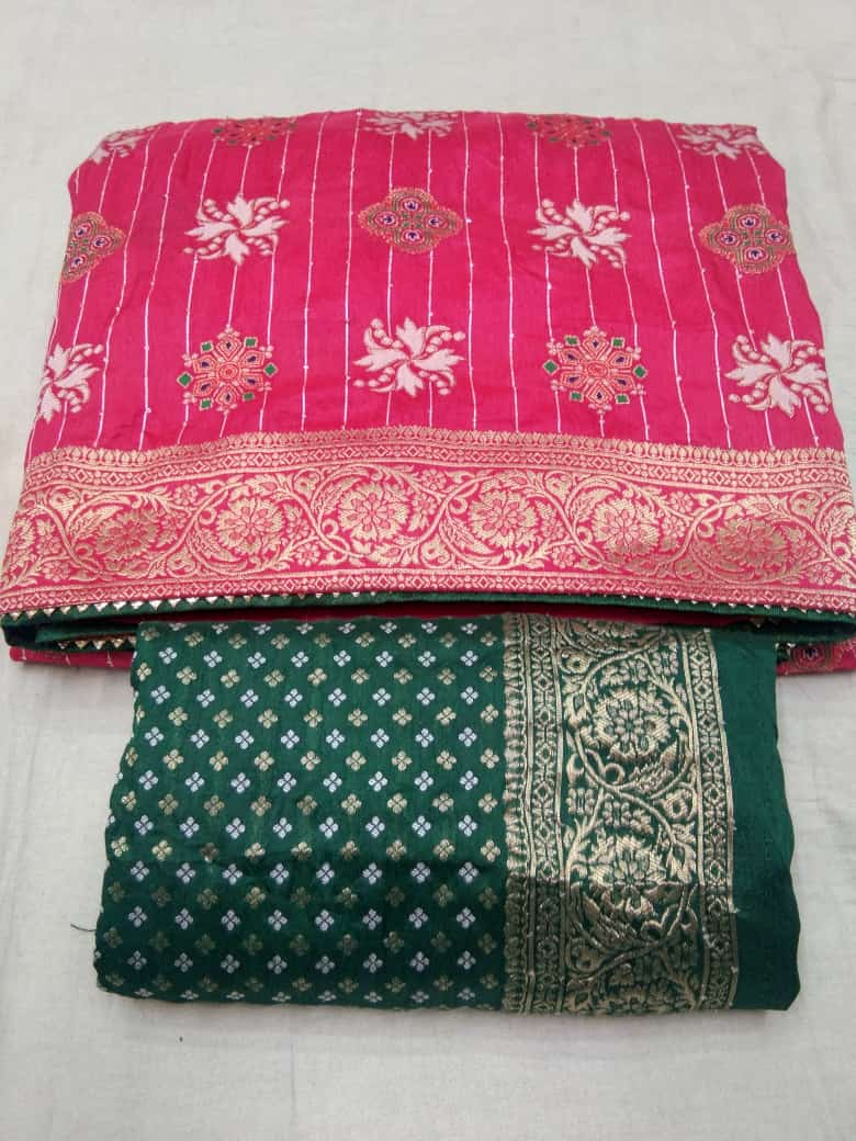 Beautiful Designer Pure Russian Rich Palu Banarasi Dola Silk