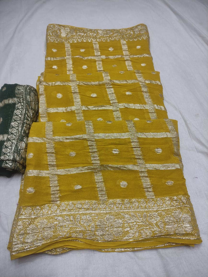 Beautiful Designer Pure Jaipur Viscose Jari Boder Collection Saree