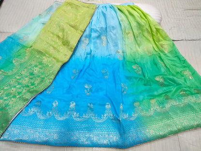Beautiful Designer Multicolour Jaipuri Pure Russian silk Lehenga choli