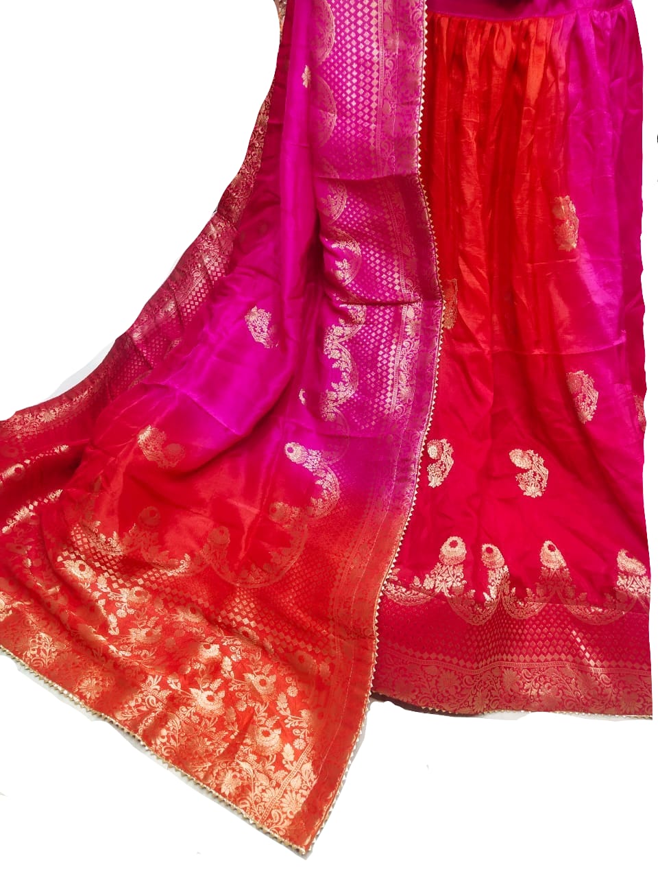 Beautiful Designer Multicolour Jaipuri Pure Russian silk Lehenga choli