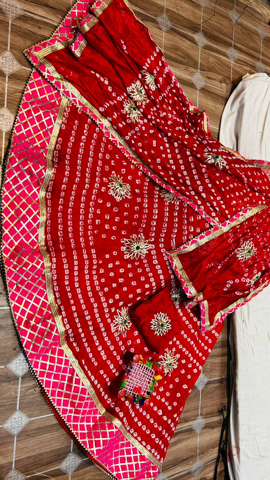 Beautiful Designer Rajasthani Traditional Kachi Gotta Patti Work Lehenga choli
