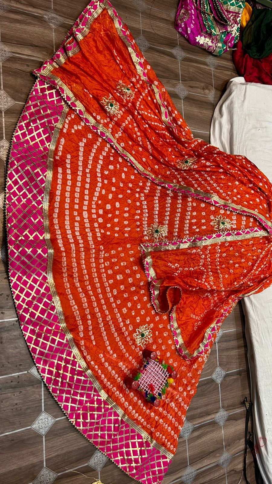 Beautiful Designer Rajasthani Traditional Kachi Gotta Patti Work Lehenga choli