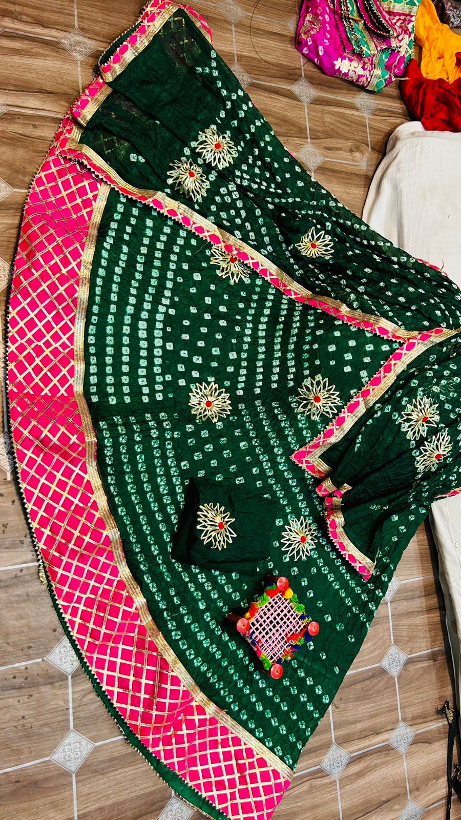 Beautiful Designer Rajasthani Traditional Kachi Gotta Patti Work Lehenga choli