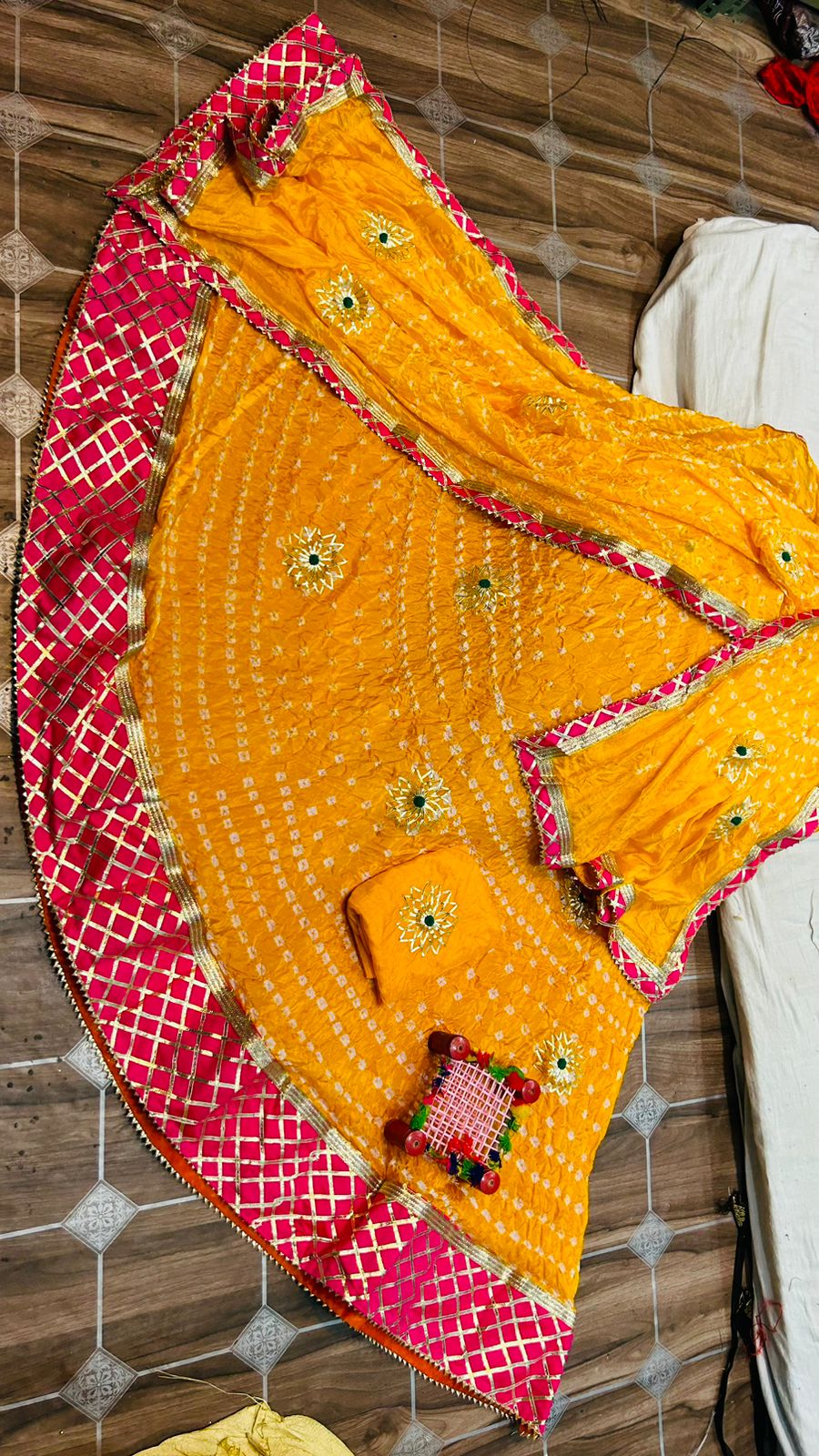 Beautiful Designer Rajasthani Traditional Kachi Gotta Patti Work Lehenga choli