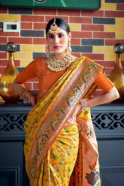Wedding Designer Banarasi Soft Silk Paithani Patola Saree