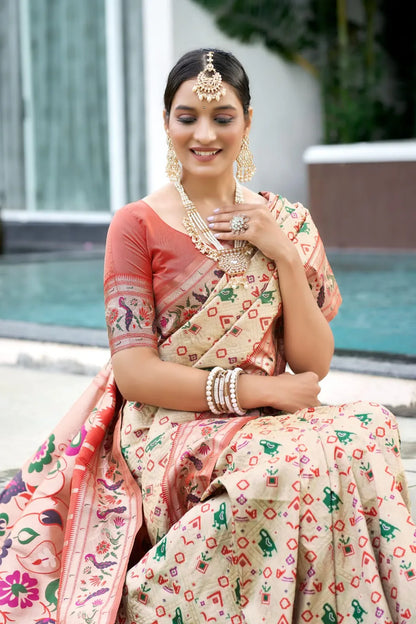 Wedding Designer Banarasi Soft Silk Paithani Patola Saree