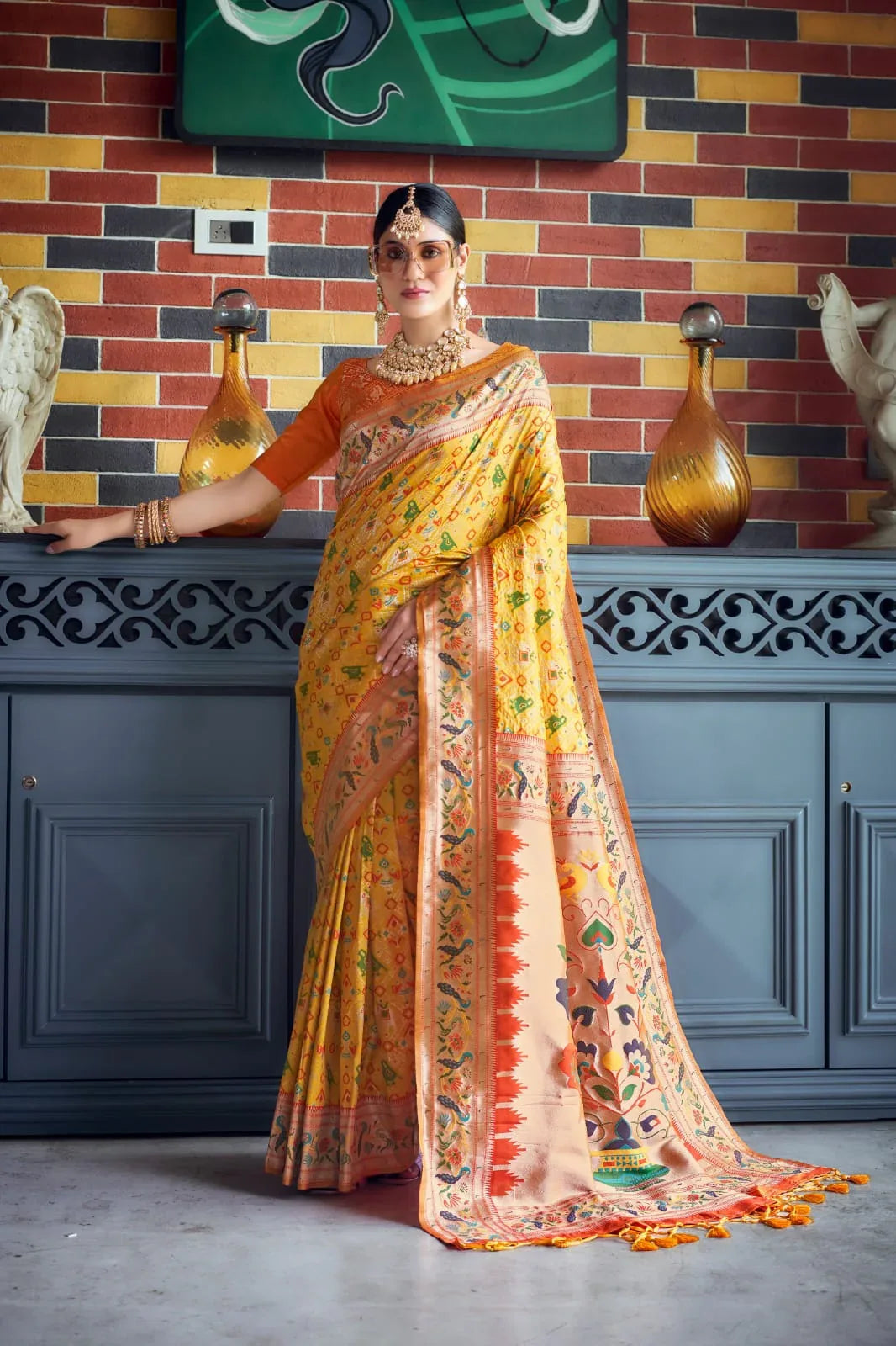 Wedding Designer Banarasi Soft Silk Paithani Patola Saree