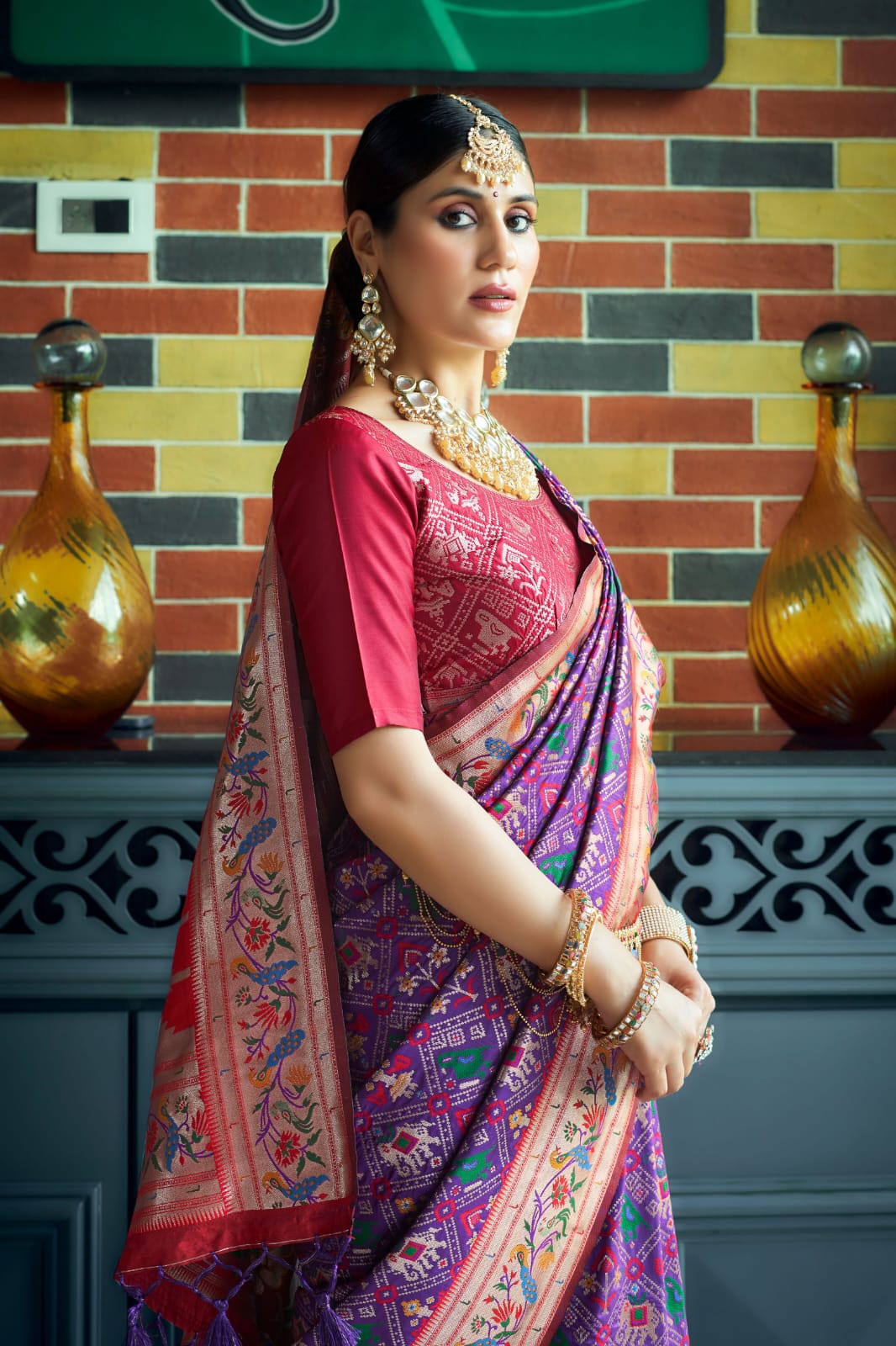 Wedding Designer Banarasi Soft Silk Paithani Patola Saree