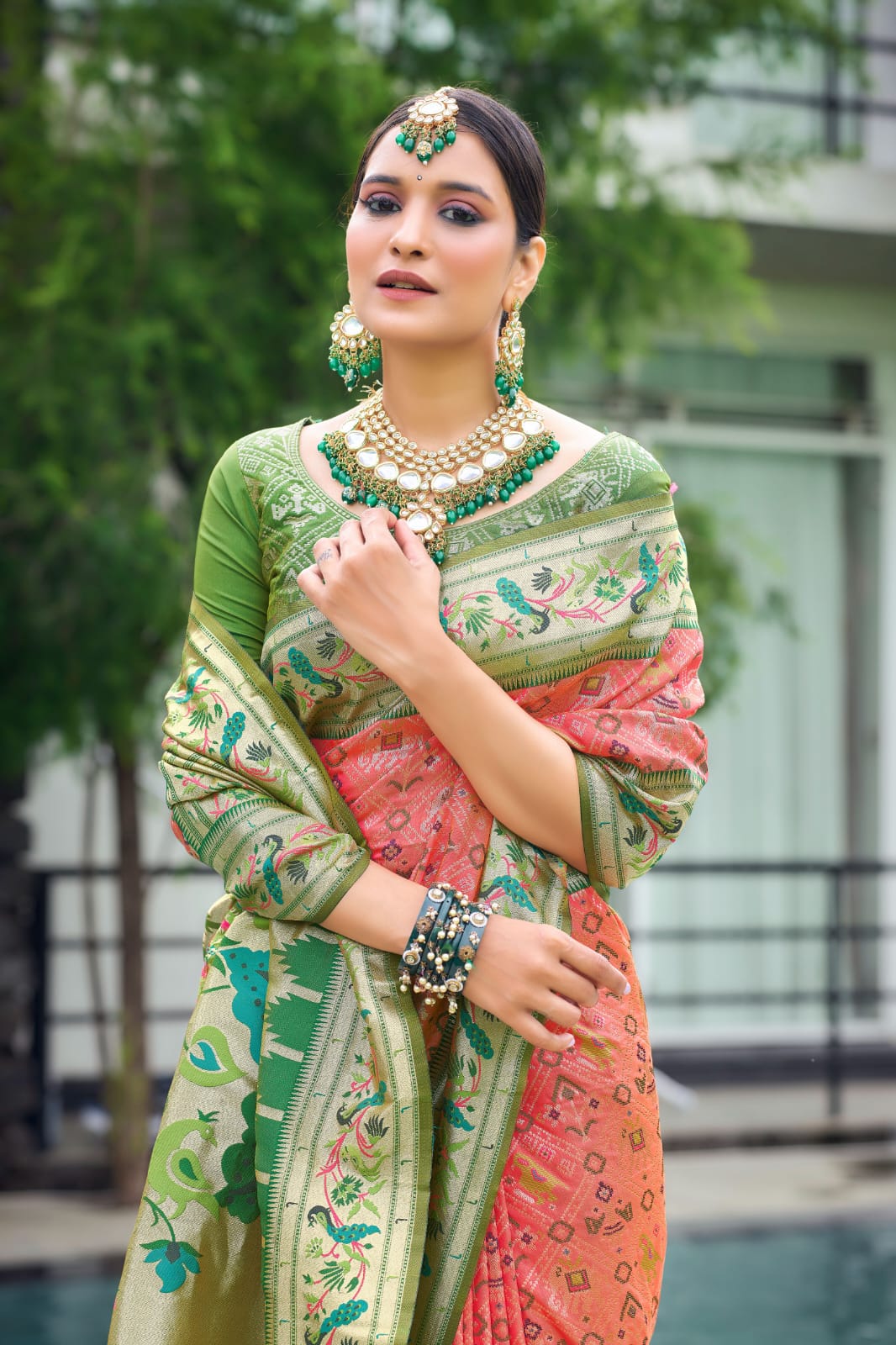 Wedding Designer Banarasi Soft Silk Paithani Patola Saree