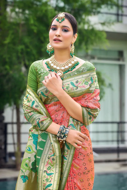 Wedding Designer Banarasi Soft Silk Paithani Patola Saree