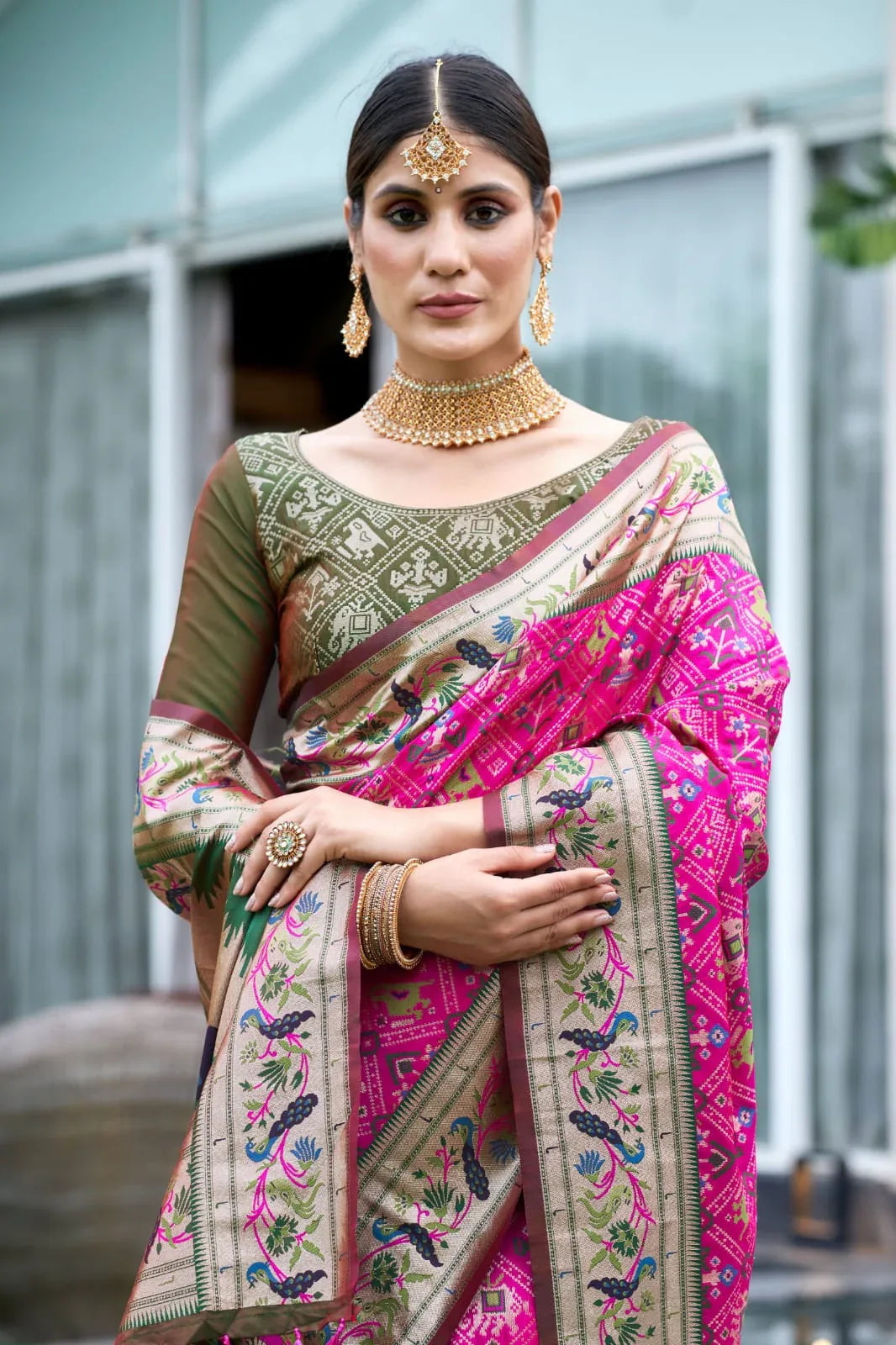 Wedding Designer Banarasi Soft Silk Paithani Patola Saree