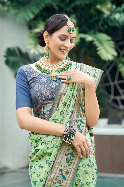 Wedding Designer Banarasi Soft Silk Paithani Patola Saree