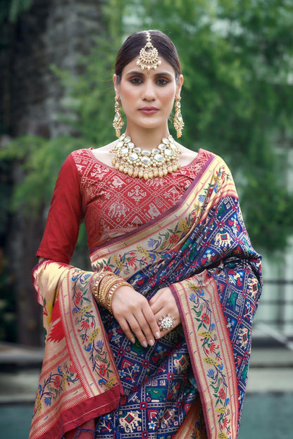 Wedding Designer Banarasi Soft Silk Paithani Patola Saree