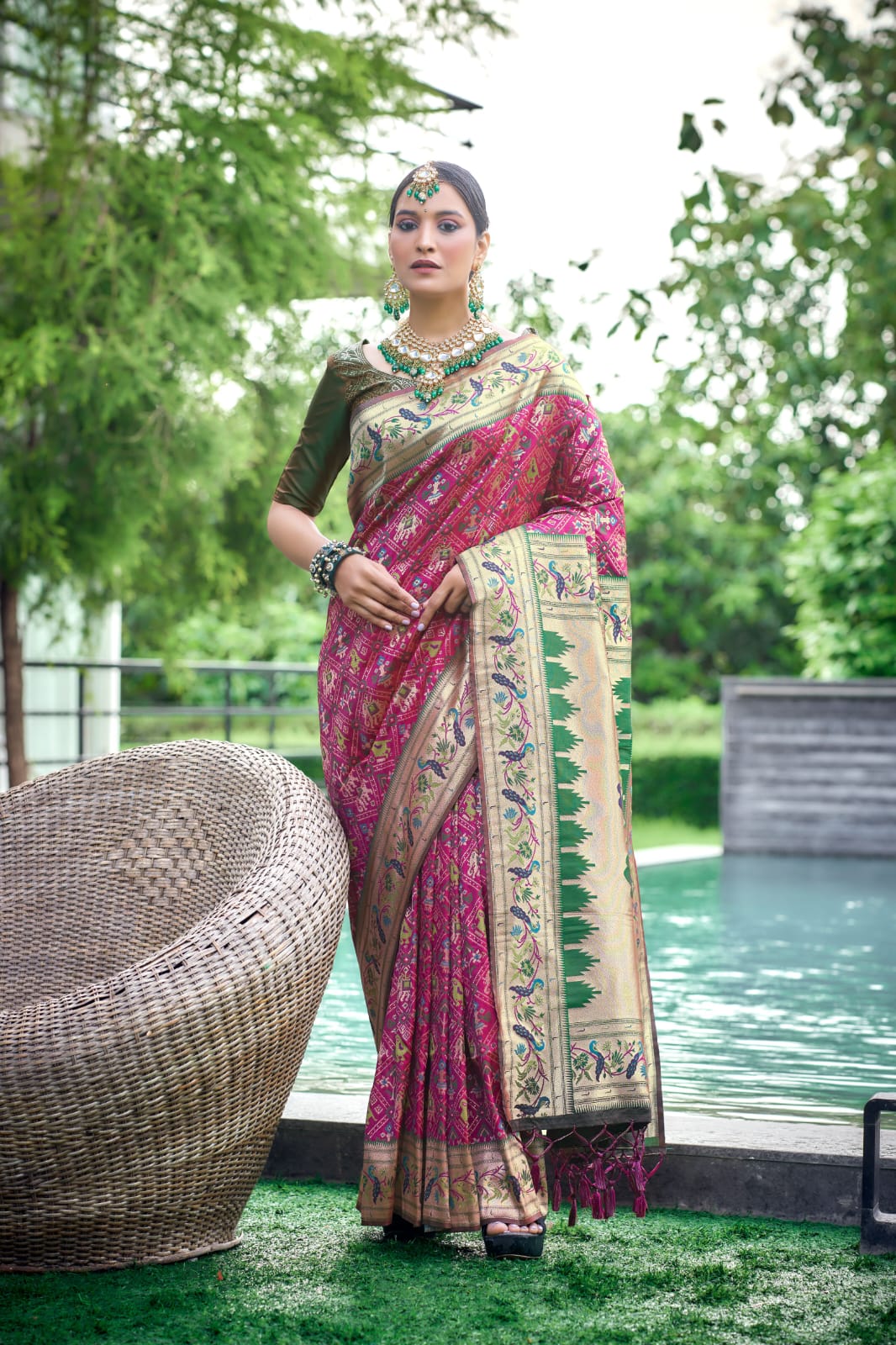 Wedding Designer Banarasi Soft Silk Paithani Patola Saree