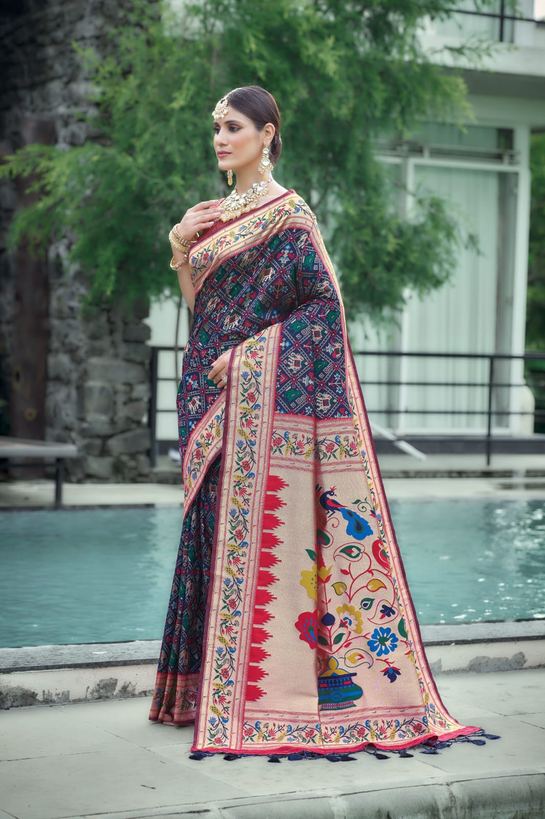 Wedding Designer Banarasi Soft Silk Paithani Patola Saree