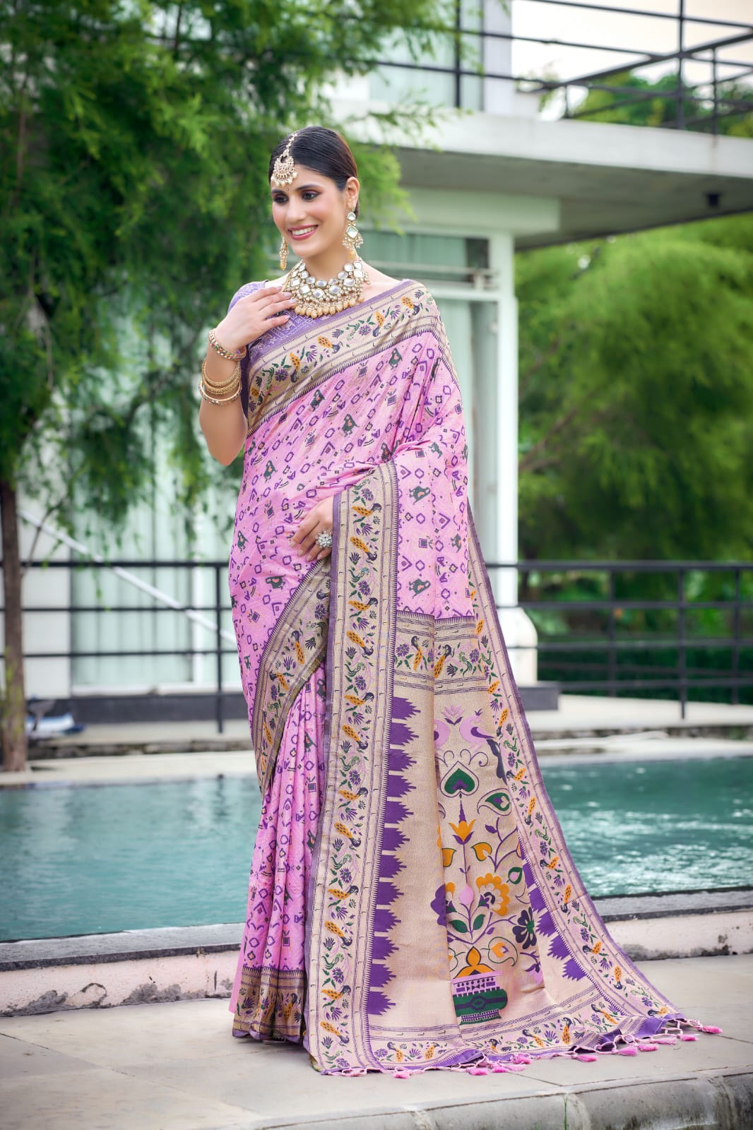 Wedding Designer Banarasi Soft Silk Paithani Patola Saree