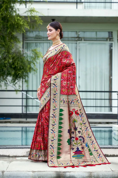 Wedding Designer Banarasi Soft Silk Paithani Patola Saree
