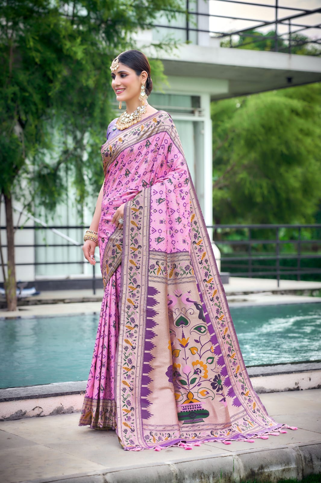 Wedding Designer Banarasi Soft Silk Paithani Patola Saree