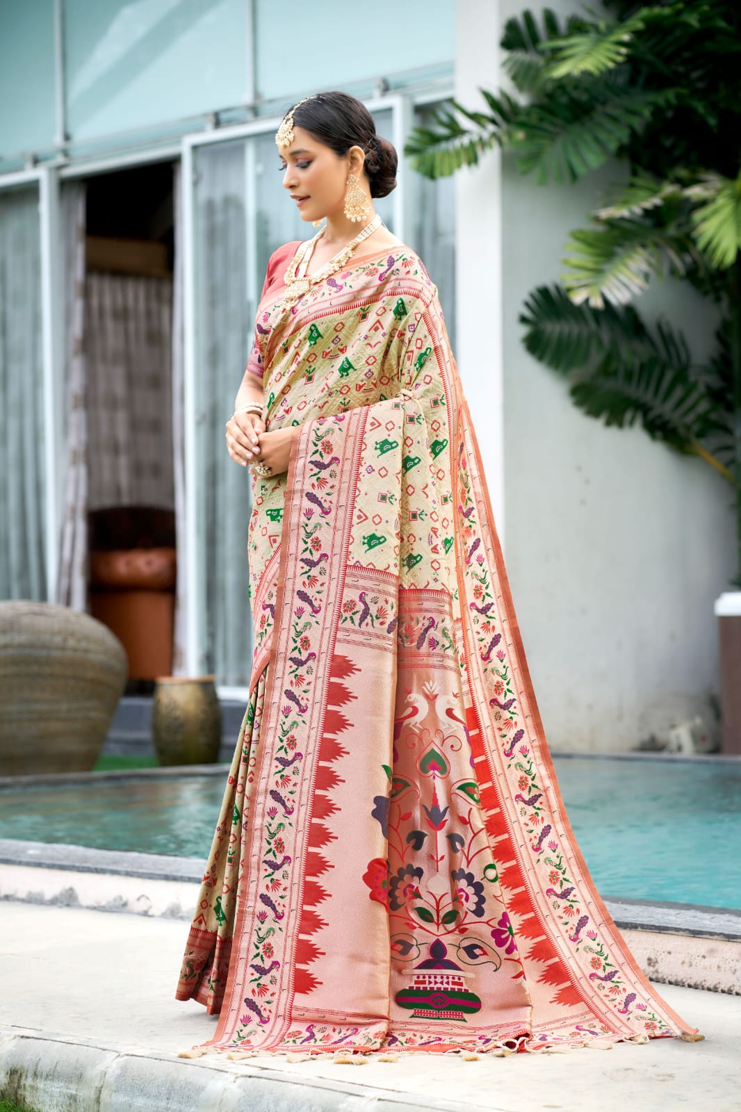 Wedding Designer Banarasi Soft Silk Paithani Patola Saree