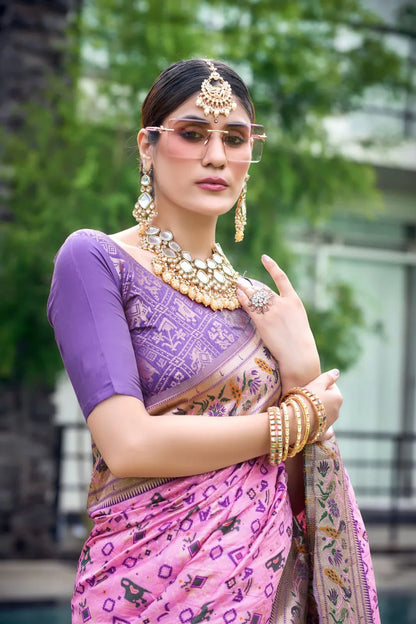 Wedding Designer Banarasi Soft Silk Paithani Patola Saree