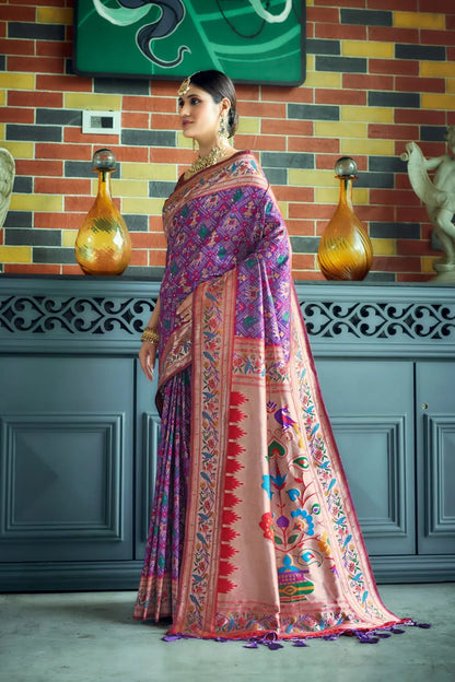 Wedding Designer Banarasi Soft Silk Paithani Patola Saree