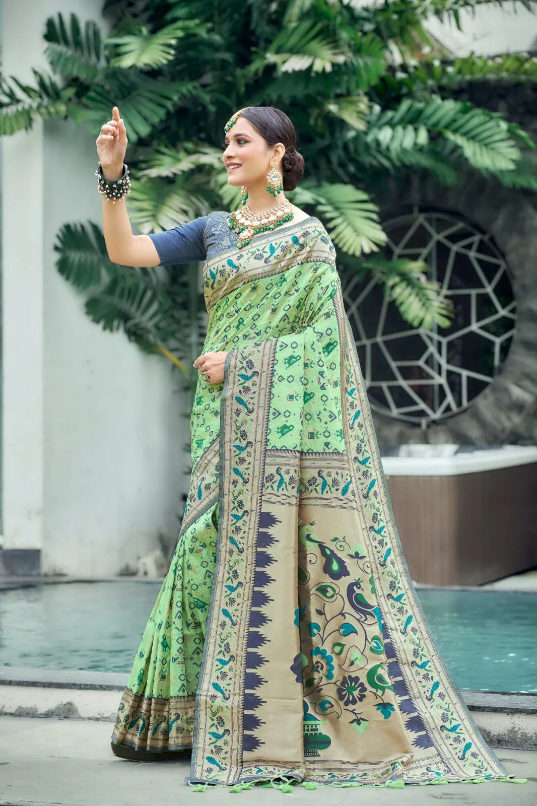 Wedding Designer Banarasi Soft Silk Paithani Patola Saree