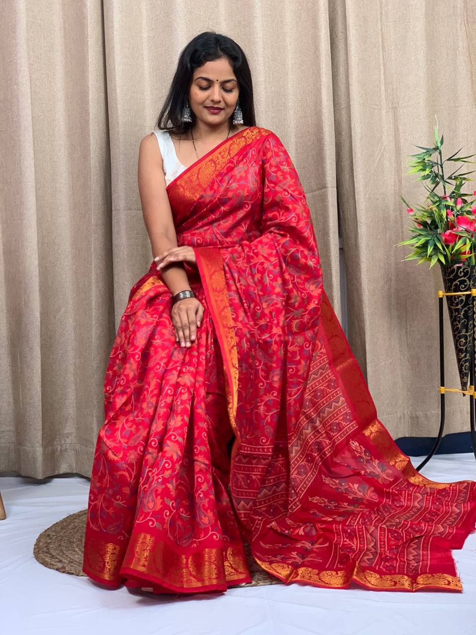 Beautiful Designer Special Soft Tusshar Silk Saree