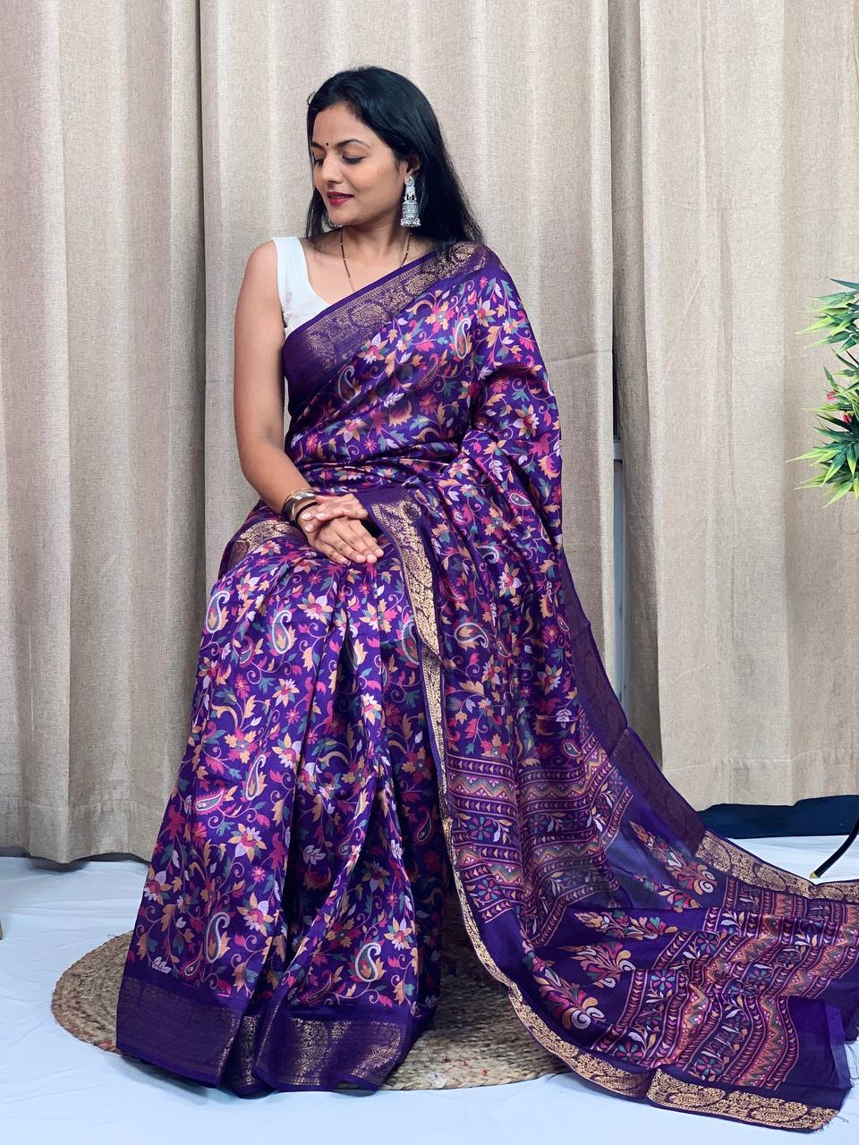 Beautiful Designer Special Soft Tusshar Silk Saree