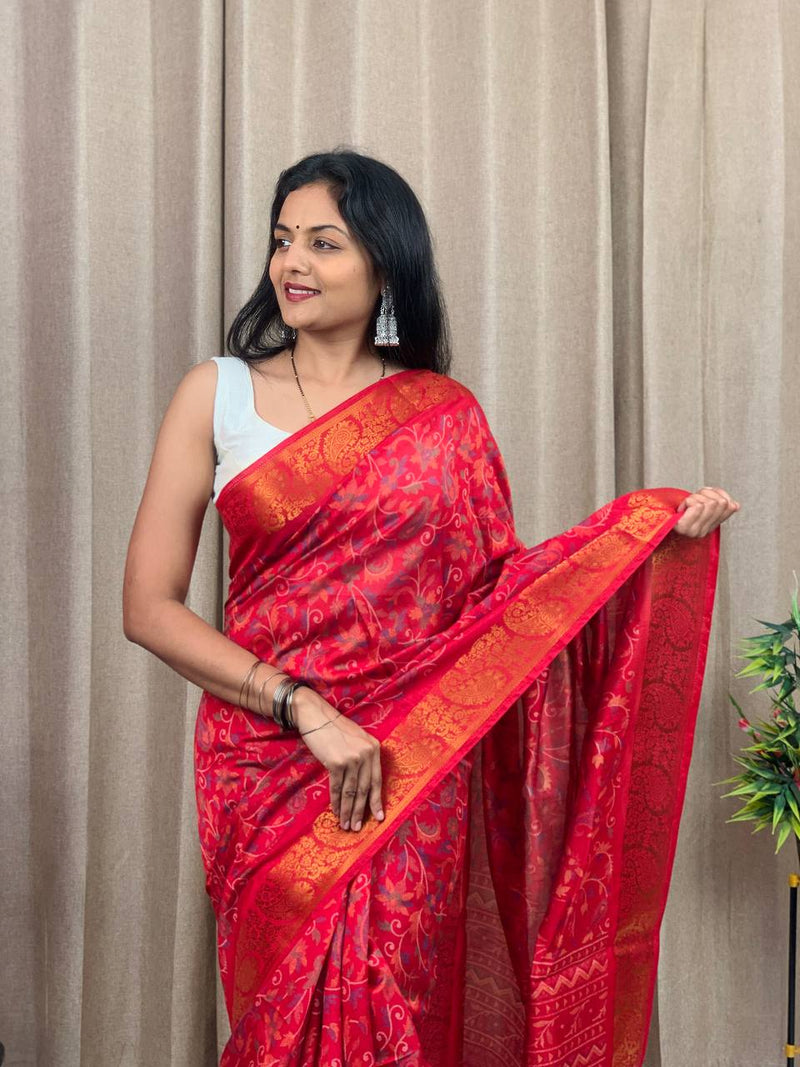 Beautiful Designer Special Soft Tusshar Silk Saree