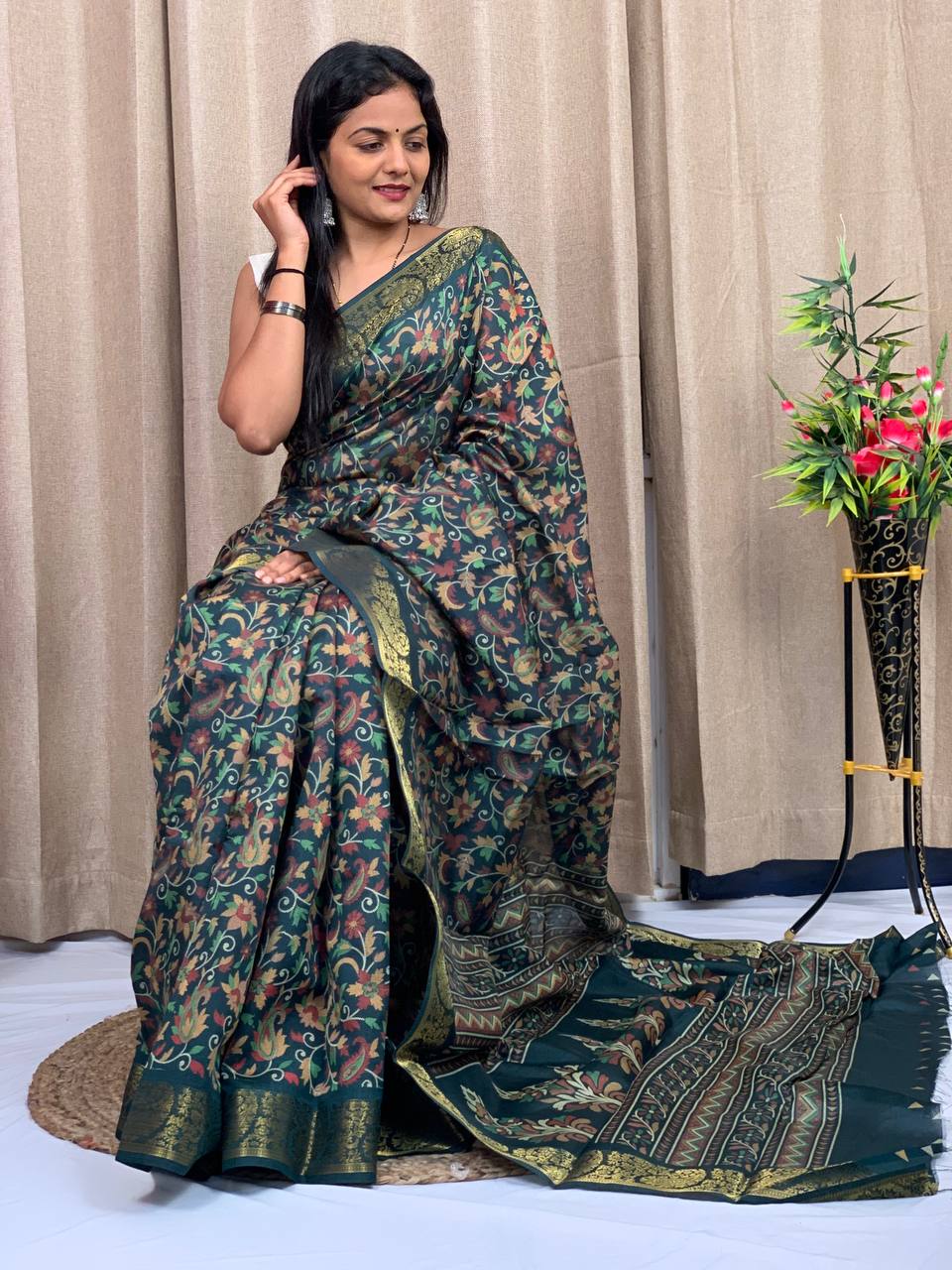 Beautiful Designer Special Soft Tusshar Silk Saree