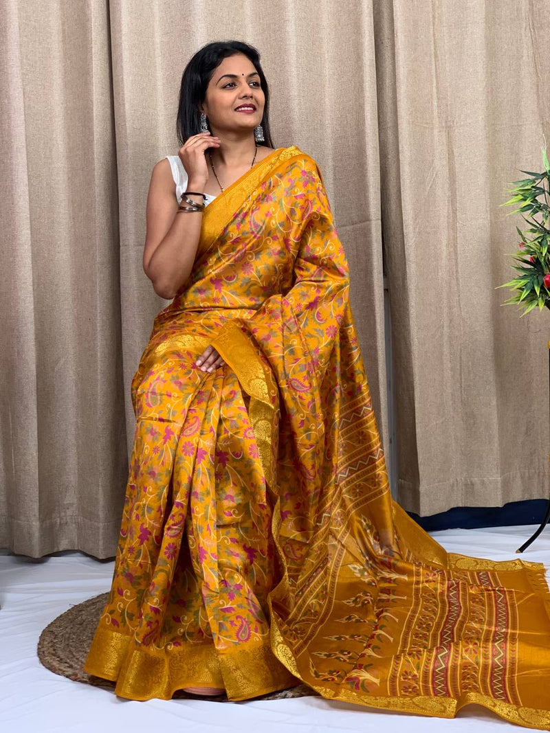 Beautiful Designer Special Soft Tusshar Silk Saree