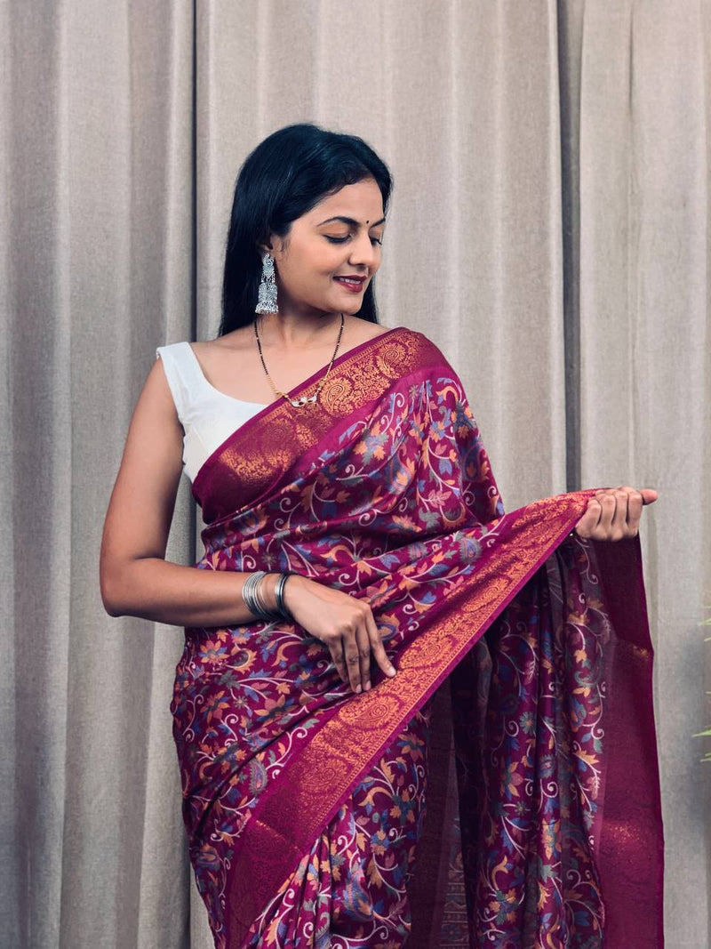 Beautiful Designer Special Soft Tusshar Silk Saree