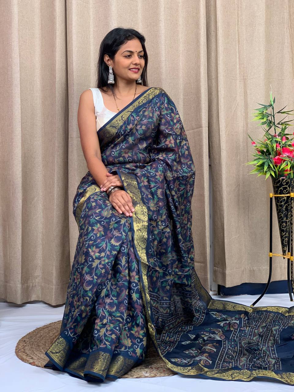 Beautiful Designer Special Soft Tusshar Silk Saree