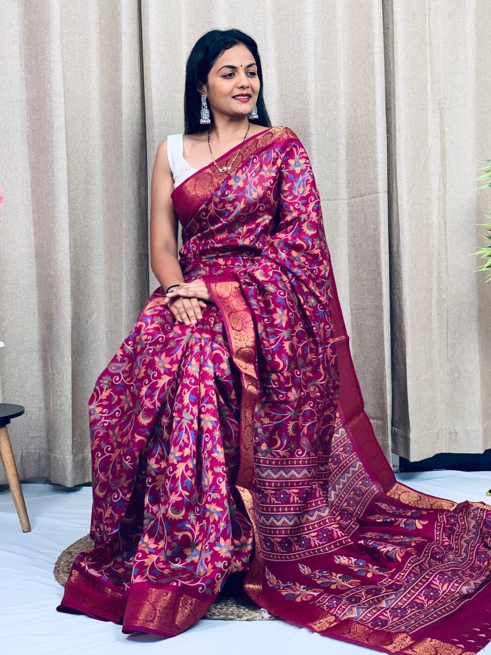 Beautiful Designer Special Soft Tusshar Silk Saree