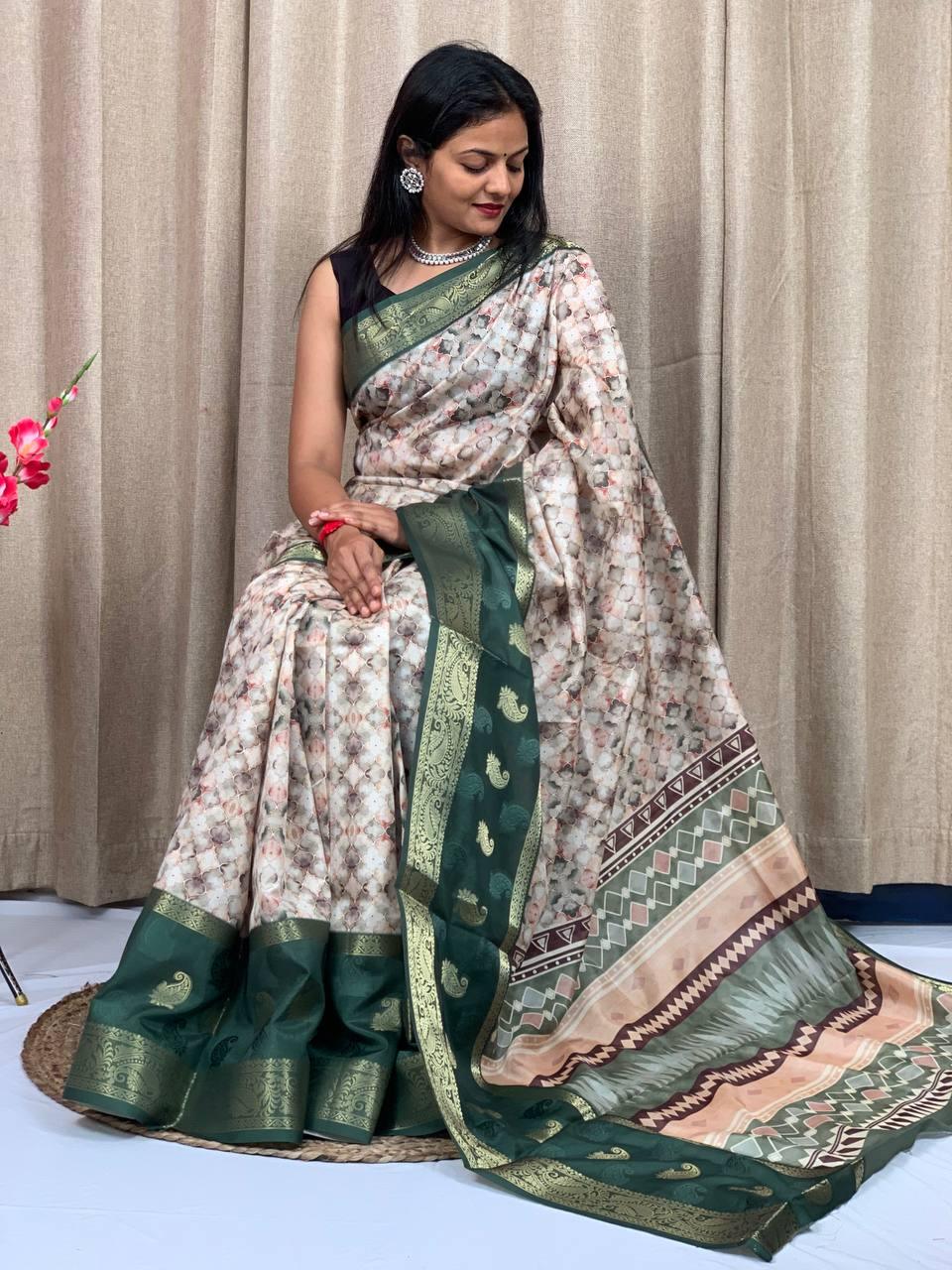 Beautiful Designer Special Pure Silk Digital Printed Saree