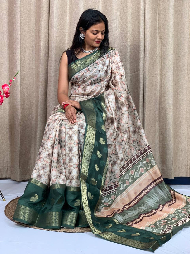 Beautiful Designer Special Pure Silk Digital Printed Saree