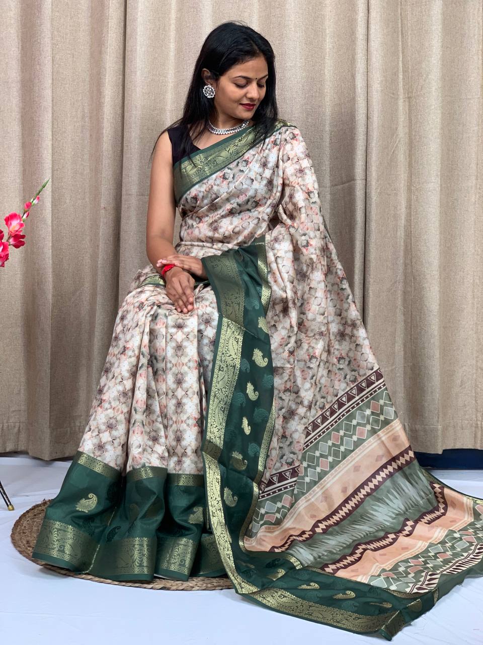 Beautiful Designer Special Pure Silk Digital Printed Saree