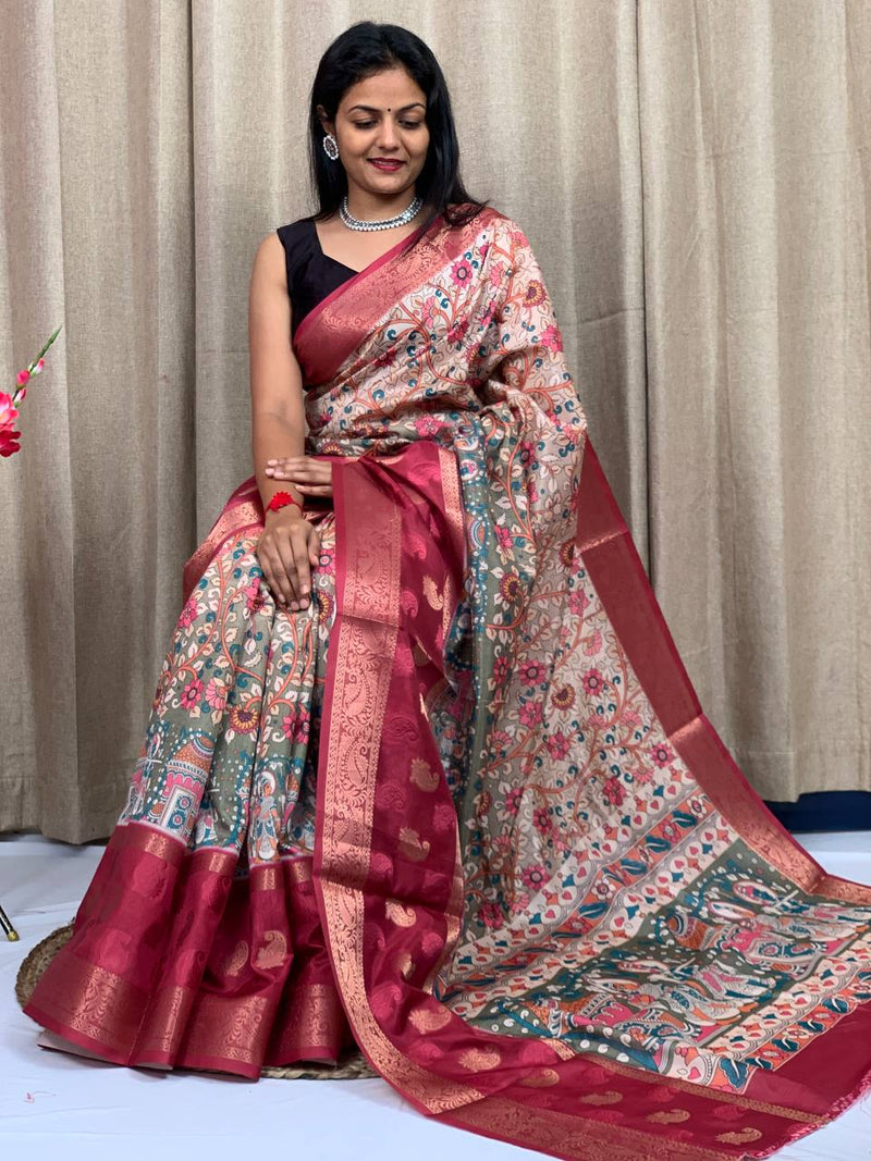 Beautiful Designer Special Pure Silk Digital Printed Saree